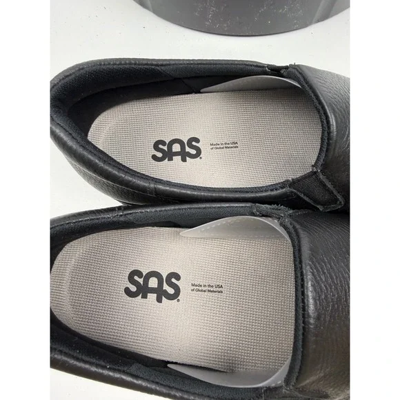 SAS Water Resistant Black Slip On Leather Grip Orthopedic Comfort Shoes Women 9M